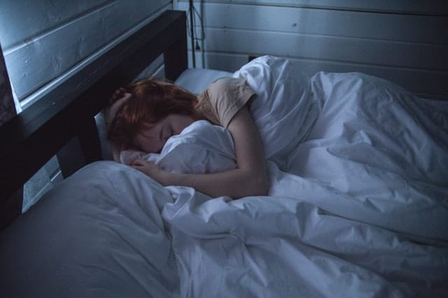person trying to sleep