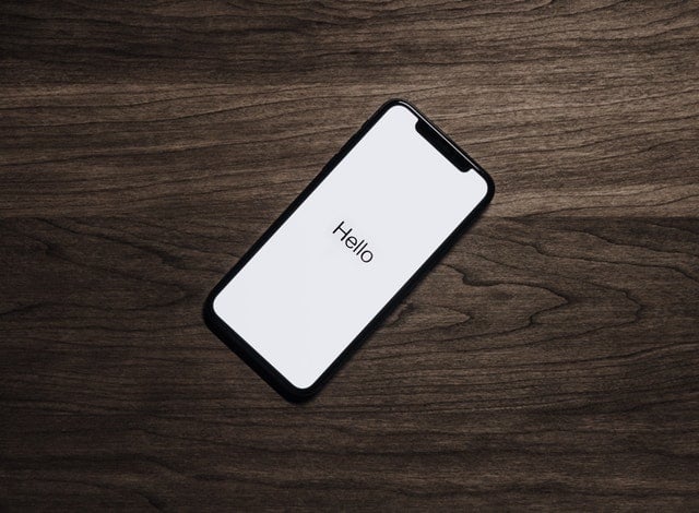 cellphone sitting on a table